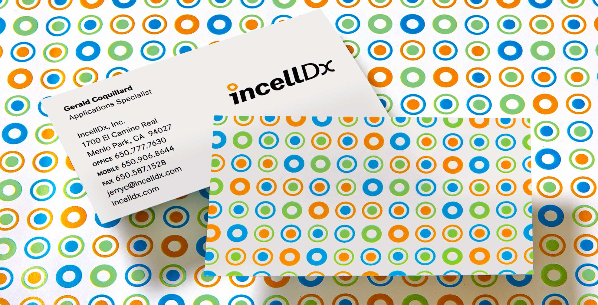 incellDx_business-cards.jpg Art Direction by: Bart Crosby, Crosby Associates